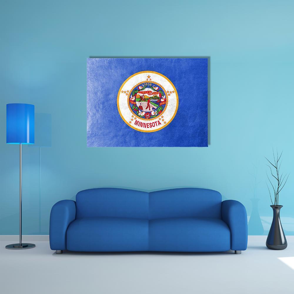 Minnesota Flag Canvas Wall Art-1 Piece-Gallery Wrap-48" x 32"-Tiaracle