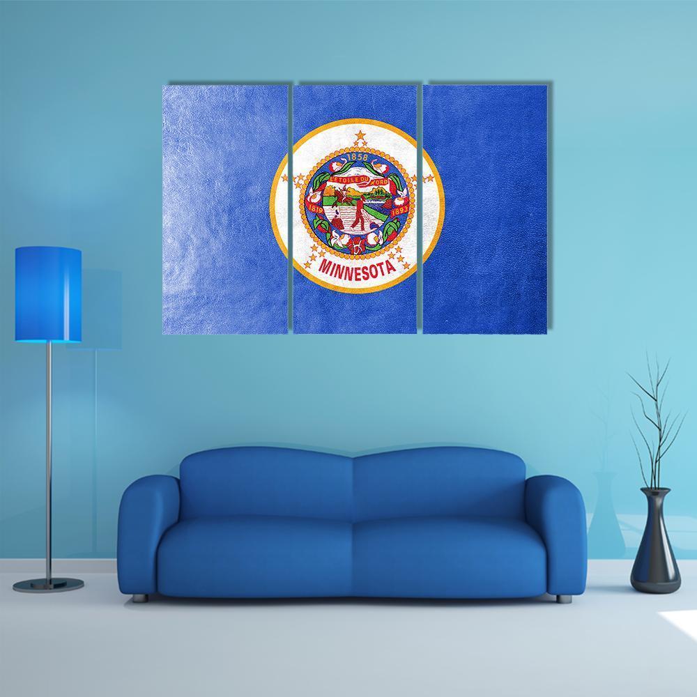 Minnesota Flag Canvas Wall Art-3 Horizontal-Gallery Wrap-37" x 24"-Tiaracle