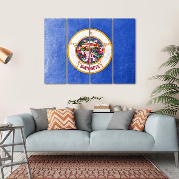 Minnesota Flag Canvas Wall Art-4 Horizontal-Gallery Wrap-34" x 24"-Tiaracle