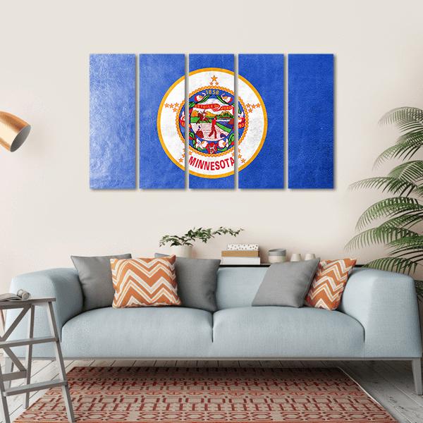 Minnesota Flag Canvas Wall Art-5 Horizontal-Gallery Wrap-22" x 12"-Tiaracle