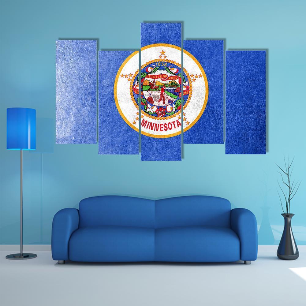 Minnesota Flag Canvas Wall Art-5 Pop-Gallery Wrap-47" x 32"-Tiaracle