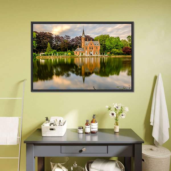 Minnewater Lake Bruges Canvas Wall Art-3 Horizontal-Gallery Wrap-25" x 16"-Tiaracle