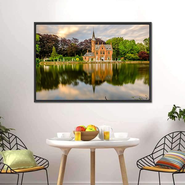 Minnewater Lake Bruges Canvas Wall Art-3 Horizontal-Gallery Wrap-25" x 16"-Tiaracle