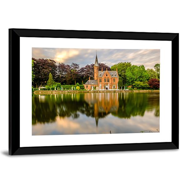 Minnewater Lake Bruges Canvas Wall Art-3 Horizontal-Gallery Wrap-25" x 16"-Tiaracle
