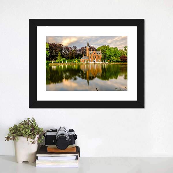 Minnewater Lake Bruges Canvas Wall Art-1 Piece-Framed Print-20" x 16"-Tiaracle