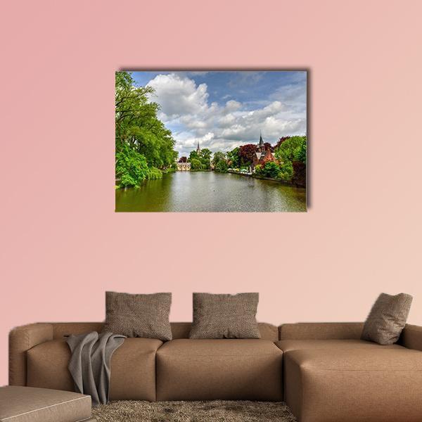Minnewater Park &amp; Lake Canvas Wall Art-1 Piece-Gallery Wrap-48" x 32"-Tiaracle