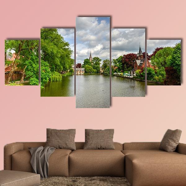 Minnewater Park & Lake Canvas Wall Art-5 Star-Gallery Wrap-62" x 32"-Tiaracle
