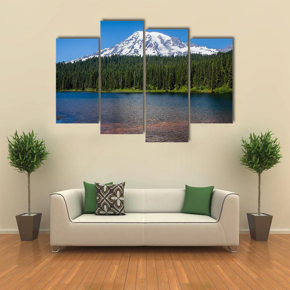 Mirror Lake Washington Canvas Wall Art-4 Pop-Gallery Wrap-50" x 32"-Tiaracle