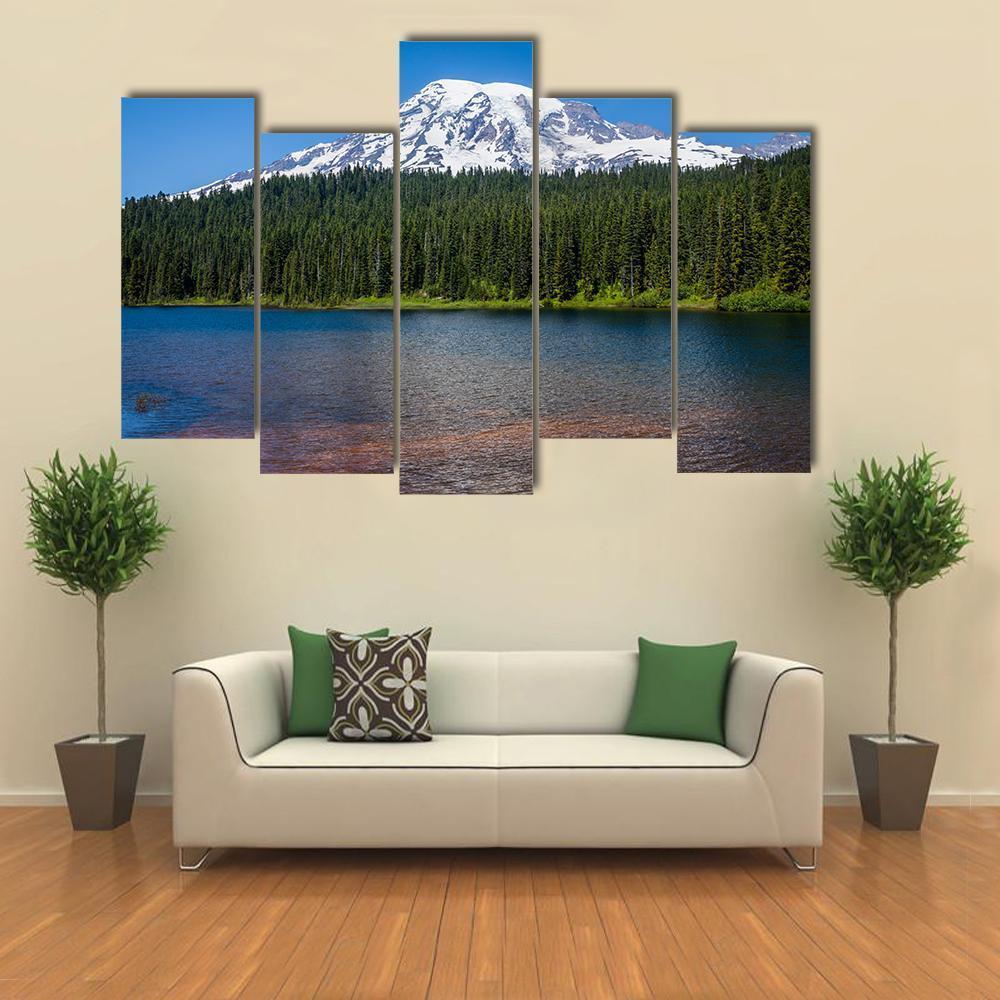 Mirror Lake Washington Canvas Wall Art-5 Pop-Gallery Wrap-47" x 32"-Tiaracle