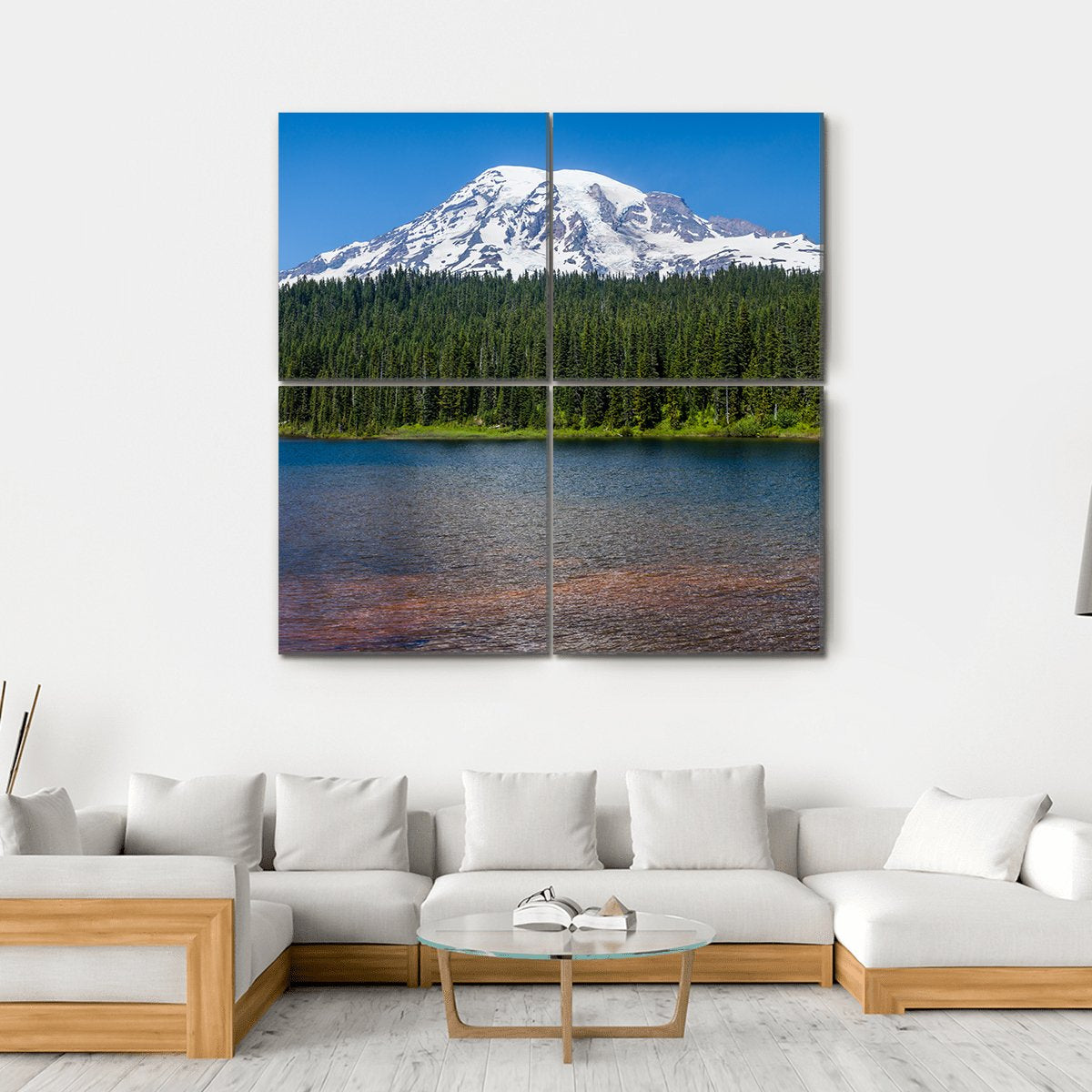 Mirror Lake Washington Canvas Wall Art-4 Square-Gallery Wrap-17" x 17"-Tiaracle