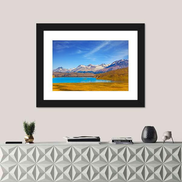 Mirror Lake With Icy Water Canvas Wall Art-1 Piece-Framed Print-20" x 16"-Tiaracle