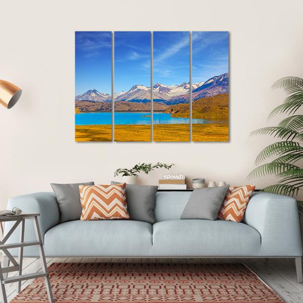 Mirror Lake With Icy Water Canvas Wall Art-4 Horizontal-Gallery Wrap-34" x 24"-Tiaracle