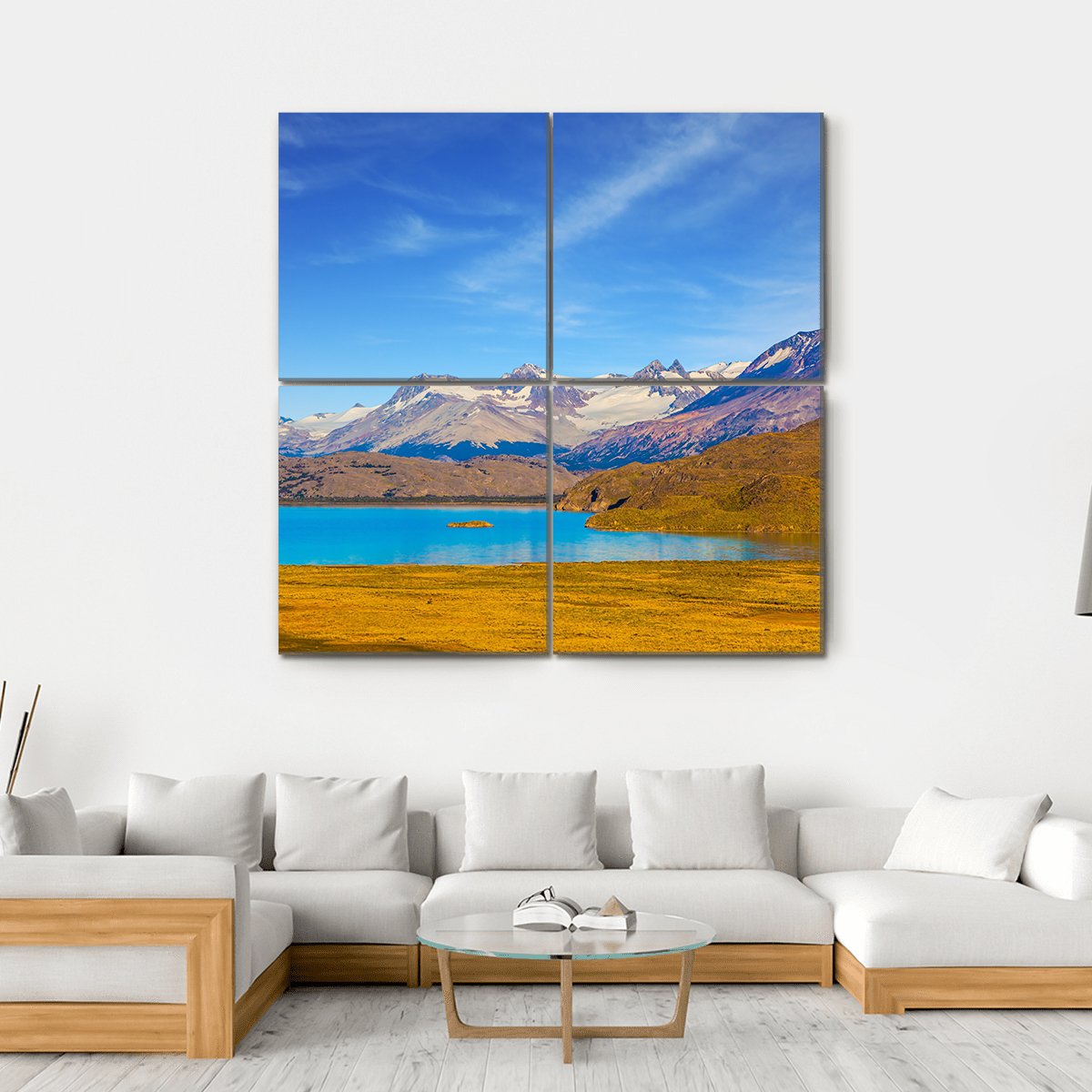 Mirror Lake With Icy Water Canvas Wall Art-4 Square-Gallery Wrap-17" x 17"-Tiaracle