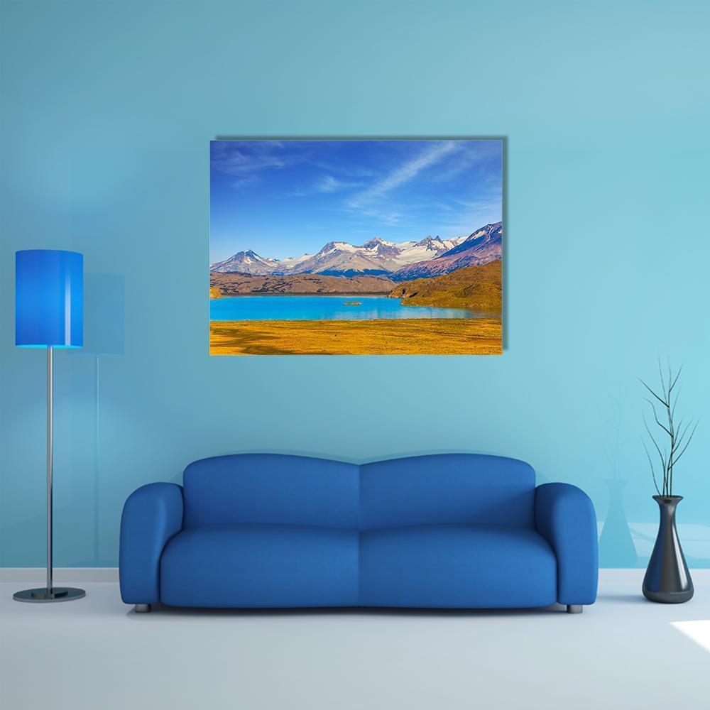 Mirror Lake With Icy Water Canvas Wall Art-1 Piece-Gallery Wrap-48" x 32"-Tiaracle