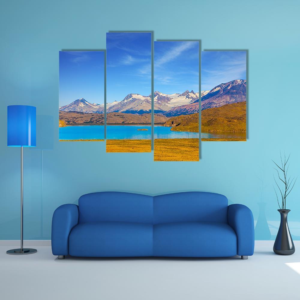 Mirror Lake With Icy Water Canvas Wall Art-4 Pop-Gallery Wrap-50" x 32"-Tiaracle