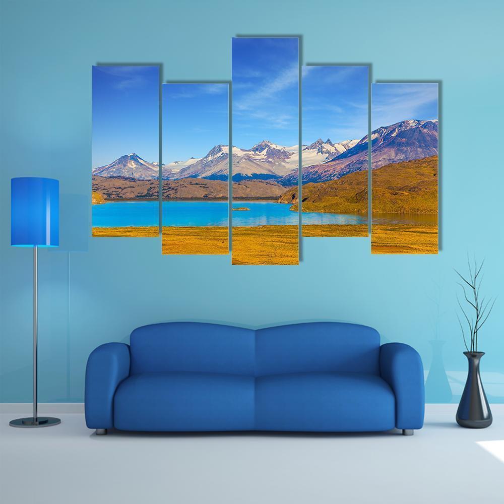 Mirror Lake With Icy Water Canvas Wall Art-5 Pop-Gallery Wrap-47" x 32"-Tiaracle