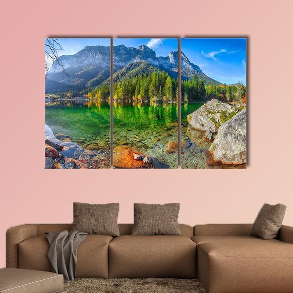Hintersee Lake In Germany Canvas Wall Art-3 Horizontal-Gallery Wrap-25" x 16"-Tiaracle