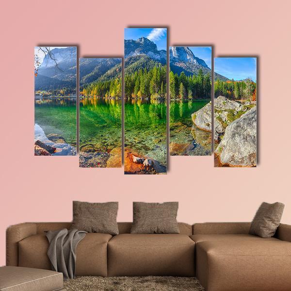 Hintersee Lake In Germany Canvas Wall Art-5 Pop-Gallery Wrap-47" x 32"-Tiaracle