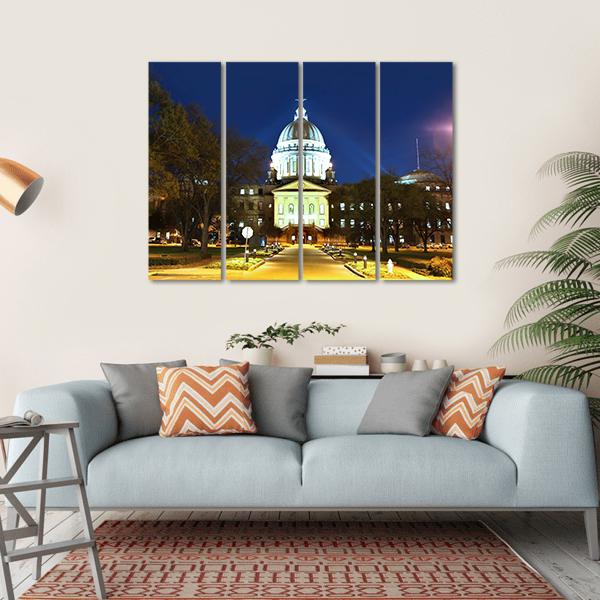 Mississippi State Capitol Canvas Wall Art-4 Horizontal-Gallery Wrap-34" x 24"-Tiaracle