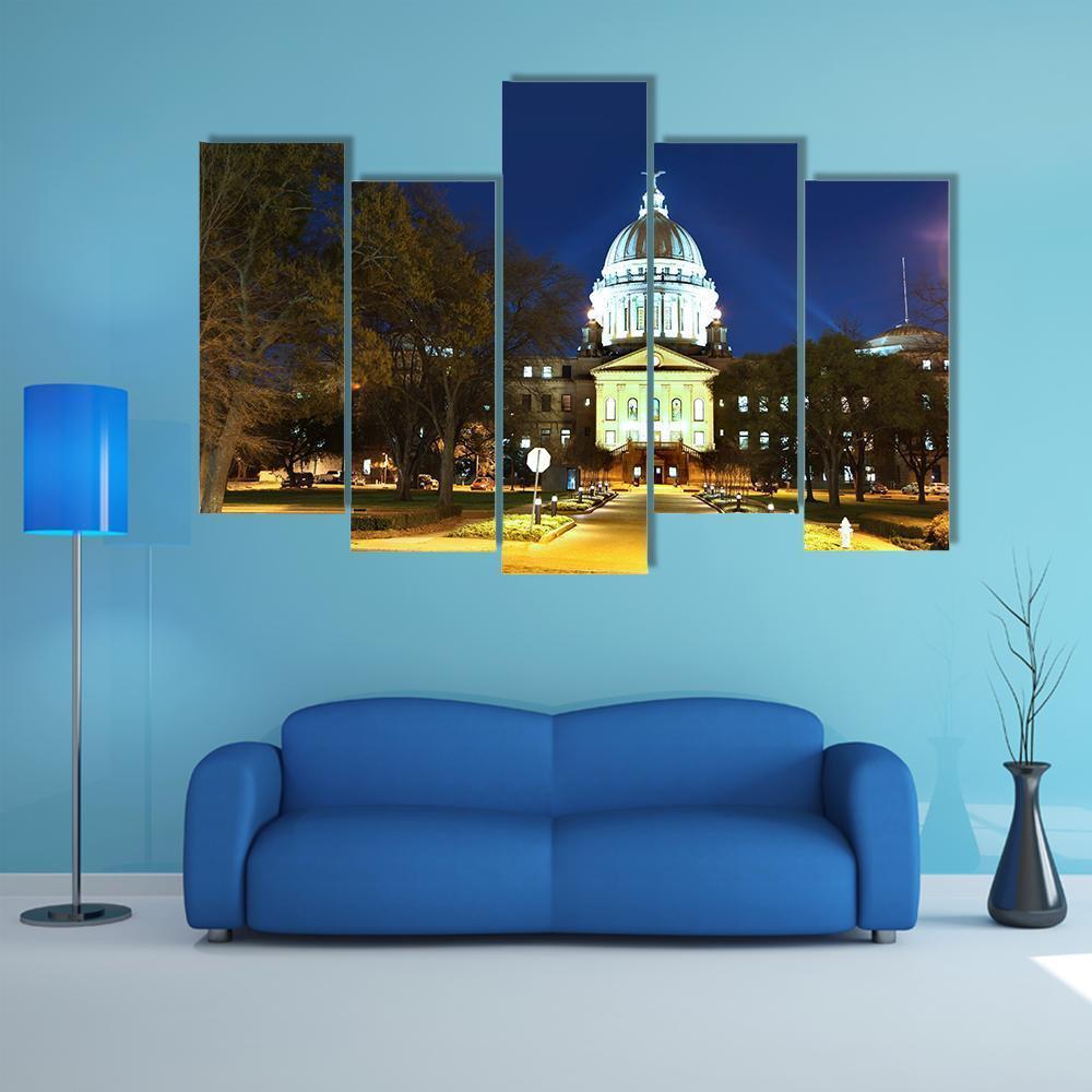 Mississippi State Capitol Canvas Wall Art-5 Pop-Gallery Wrap-47" x 32"-Tiaracle