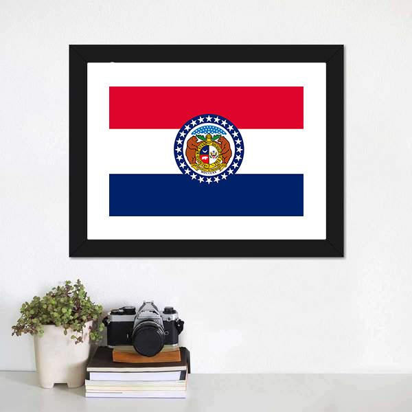 Missouri Flag Canvas Wall Art-1 Piece-Framed Print-20" x 16"-Tiaracle