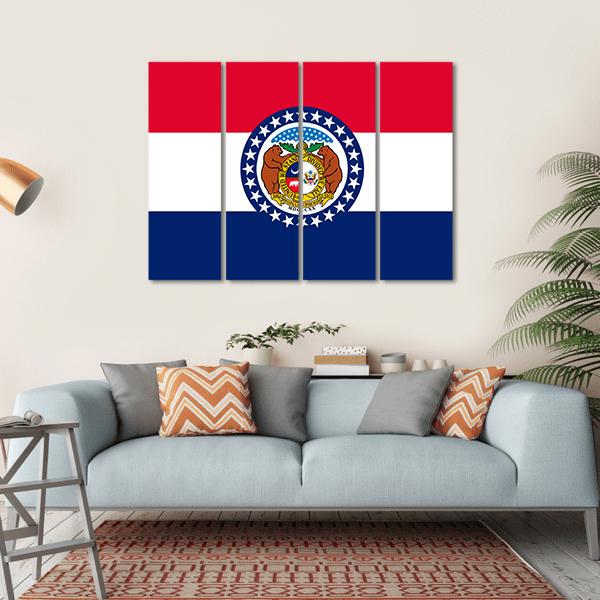 Missouri Flag Canvas Wall Art-4 Horizontal-Gallery Wrap-34" x 24"-Tiaracle