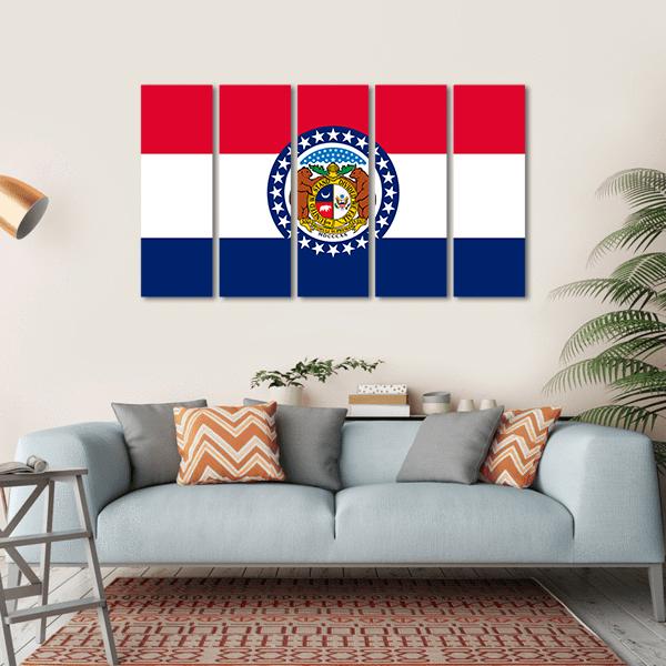 Missouri Flag Canvas Wall Art-5 Horizontal-Gallery Wrap-22" x 12"-Tiaracle