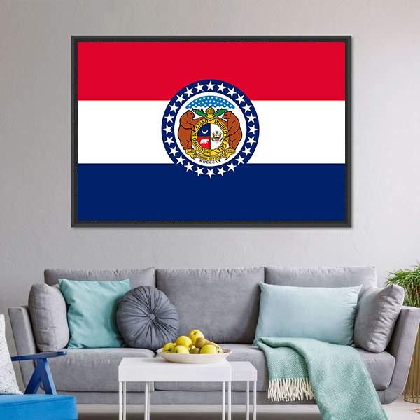 Missouri Flag Canvas Wall Art-5 Horizontal-Gallery Wrap-22" x 12"-Tiaracle