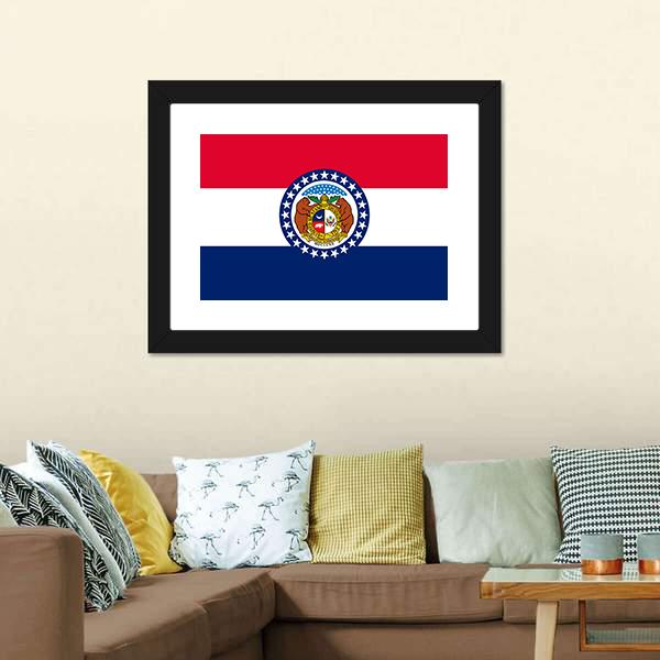 Missouri Flag Canvas Wall Art-5 Horizontal-Gallery Wrap-22" x 12"-Tiaracle