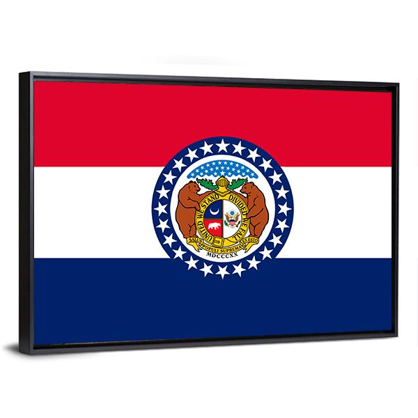 Missouri Flag Canvas Wall Art-5 Horizontal-Gallery Wrap-22" x 12"-Tiaracle