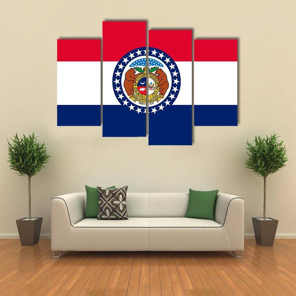 Missouri Flag Canvas Wall Art-4 Pop-Gallery Wrap-50" x 32"-Tiaracle