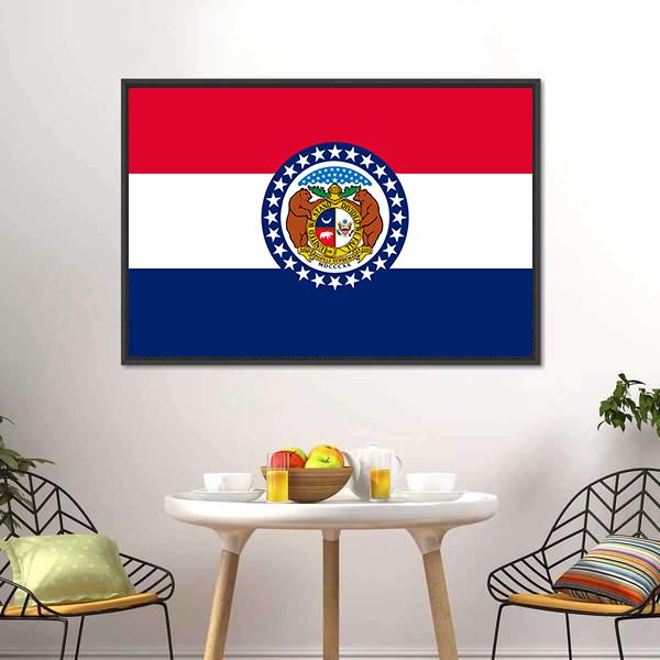 Missouri Flag Canvas Wall Art-3 Horizontal-Gallery Wrap-25" x 16"-Tiaracle