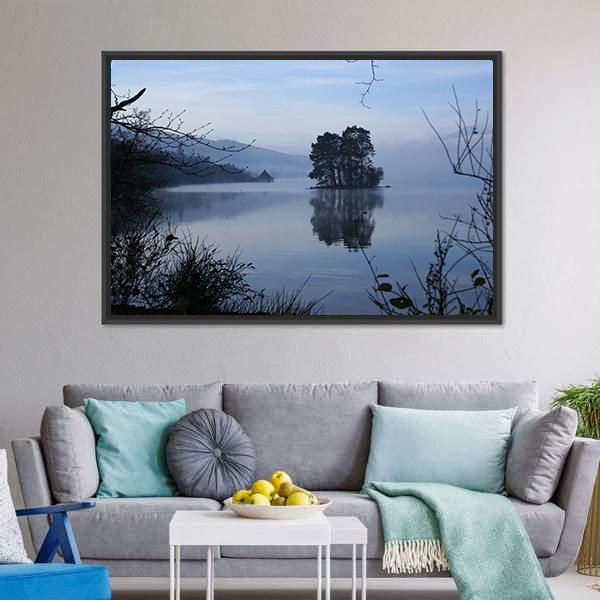 Mist On Loch Tay Canvas Wall Art-3 Horizontal-Gallery Wrap-25" x 16"-Tiaracle