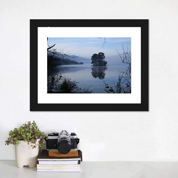 Mist On Loch Tay Canvas Wall Art-1 Piece-Framed Print-20" x 16"-Tiaracle