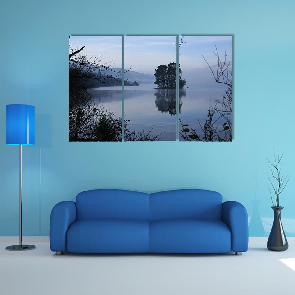 Mist On Loch Tay Canvas Wall Art-3 Horizontal-Gallery Wrap-37" x 24"-Tiaracle