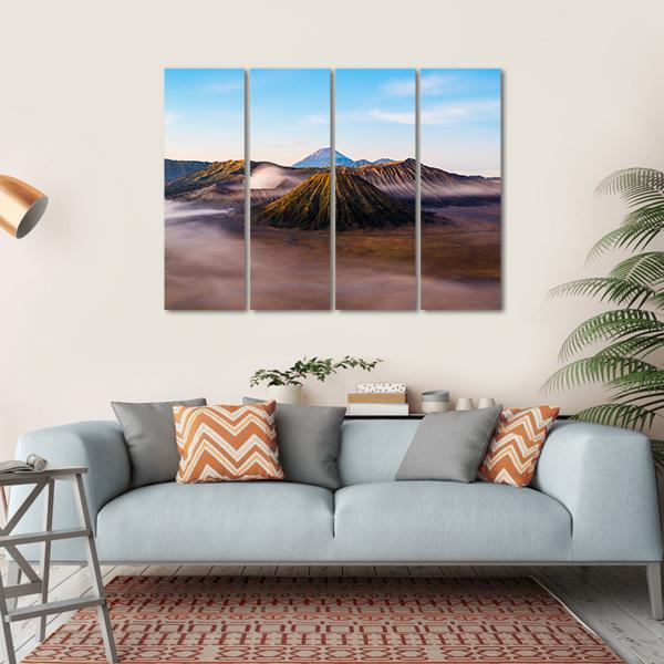 Mist On Mount Bromo Canvas Wall Art-4 Horizontal-Gallery Wrap-34" x 24"-Tiaracle