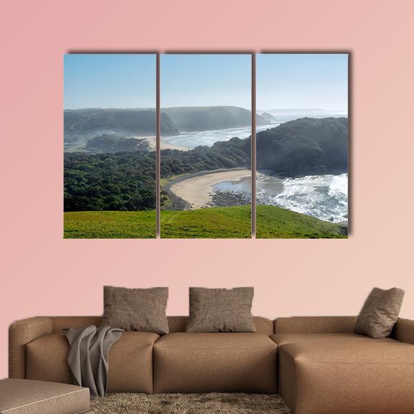 Misty Beach Canvas Wall Art-3 Horizontal-Gallery Wrap-37" x 24"-Tiaracle