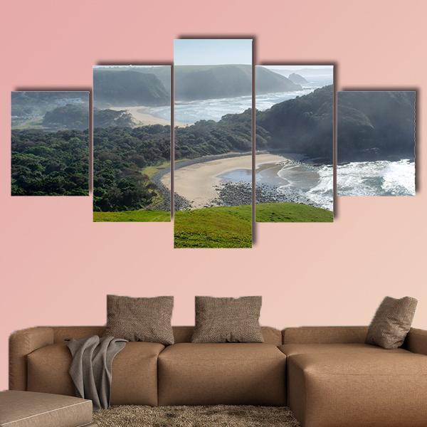 Misty Beach Canvas Wall Art-5 Star-Gallery Wrap-62" x 32"-Tiaracle