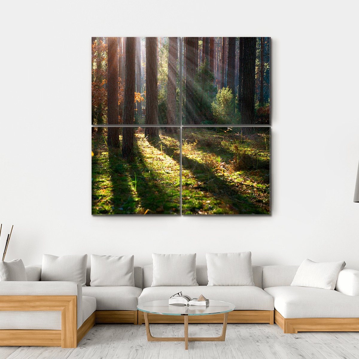 Old Autumn Forest Canvas Wall Art-4 Square-Gallery Wrap-17" x 17"-Tiaracle