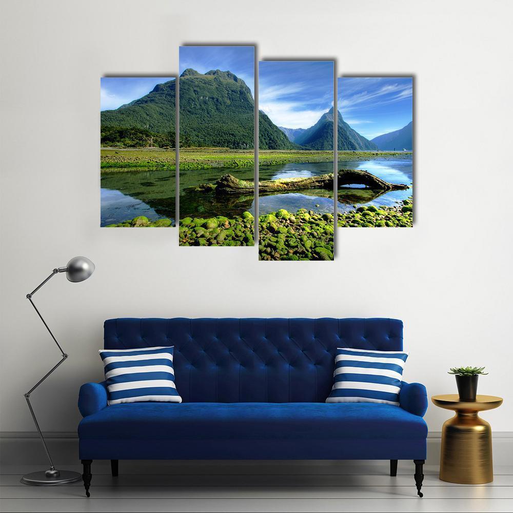 Mitre Peak New Zealand Canvas Wall Art-4 Pop-Gallery Wrap-50" x 32"-Tiaracle