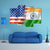 Mixed USA & Indian Flag Canvas Wall Art-1 Piece-Gallery Wrap-48" x 32"-Tiaracle
