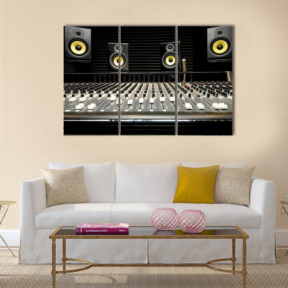 Mixing Desk With Speakers Canvas Wall Art-3 Horizontal-Gallery Wrap-37" x 24"-Tiaracle