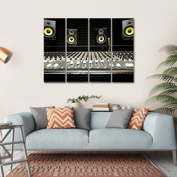 Mixing Desk With Speakers Canvas Wall Art-4 Horizontal-Gallery Wrap-34" x 24"-Tiaracle