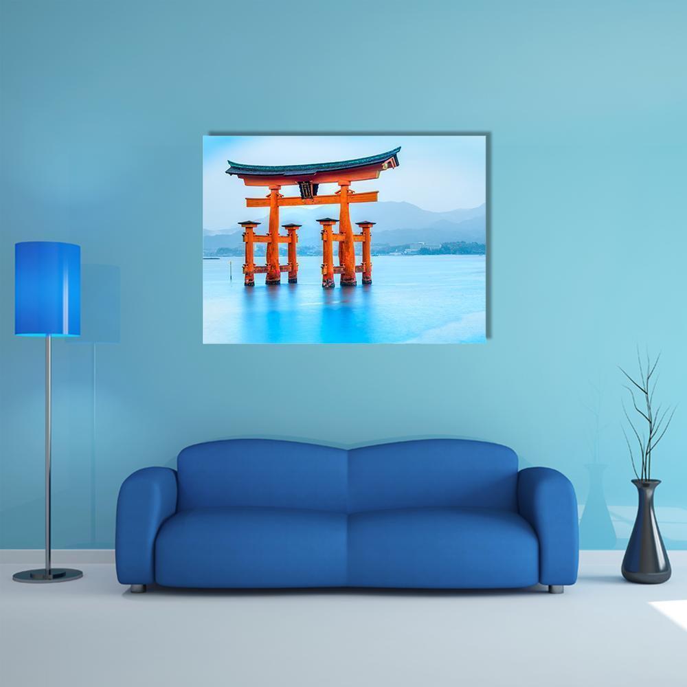 Floating Torii Gate Japan Canvas Wall Art-4 Square-Gallery Wrap-17" x 17"-Tiaracle