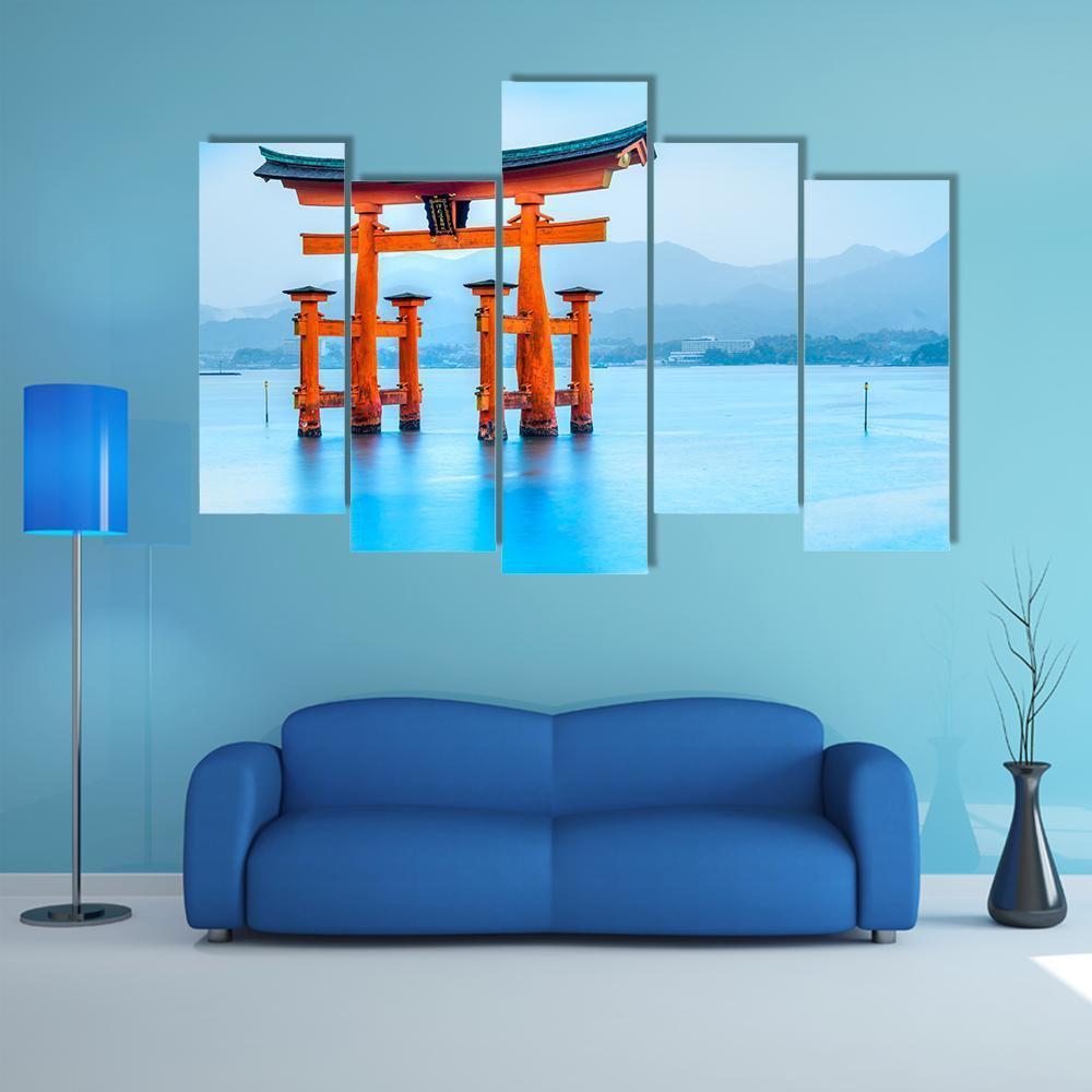 Floating Torii Gate Japan Canvas Wall Art-5 Pop-Gallery Wrap-47" x 32"-Tiaracle
