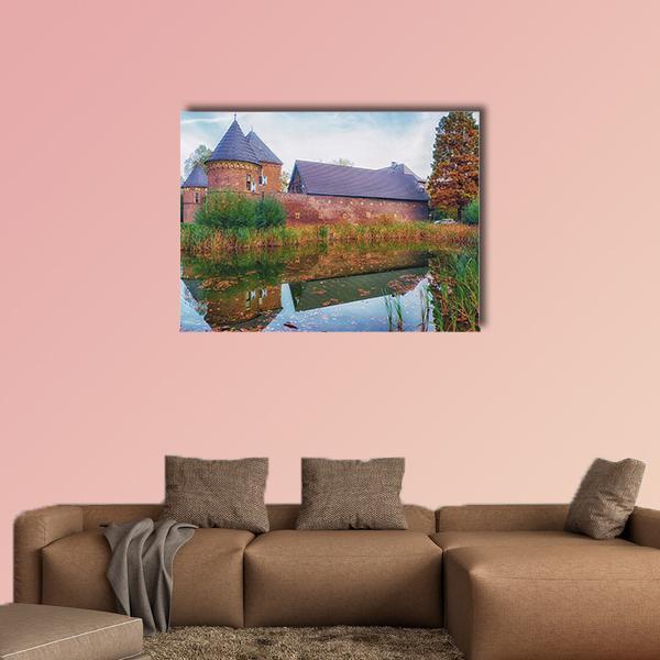 Burg Vondern Castle Canvas Wall Art-1 Piece-Gallery Wrap-48" x 32"-Tiaracle