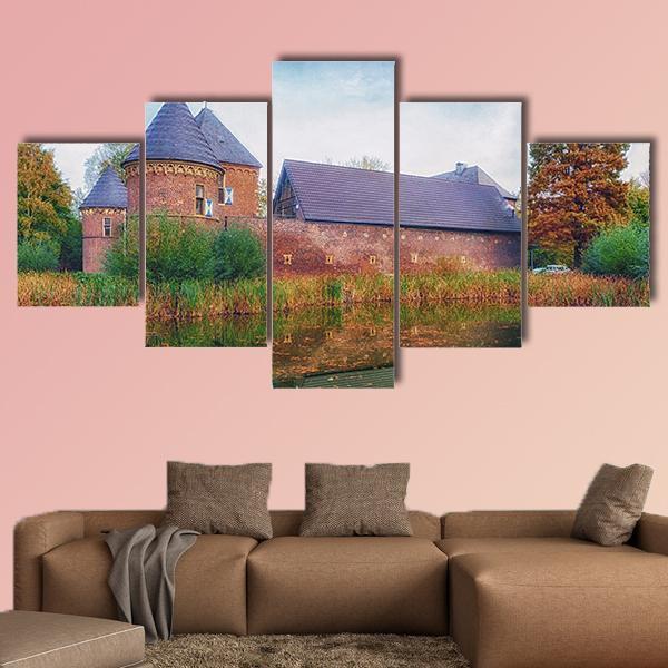 Burg Vondern Castle Canvas Wall Art-5 Star-Gallery Wrap-62" x 32"-Tiaracle