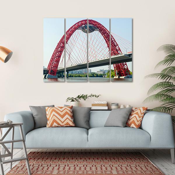 Cable Stayed Bridge Europe Canvas Wall Art-4 Horizontal-Gallery Wrap-34" x 24"-Tiaracle