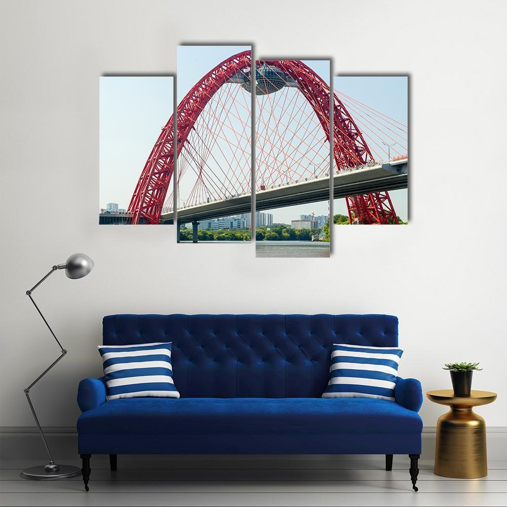 Cable Stayed Bridge Europe Canvas Wall Art-4 Pop-Gallery Wrap-50&quot; x 32&quot;-Tiaracle