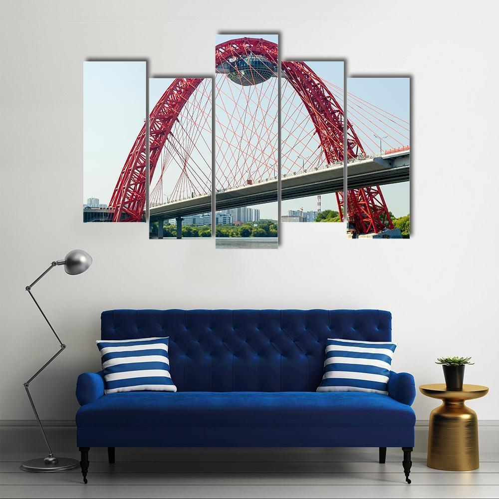Cable Stayed Bridge Europe Canvas Wall Art-5 Pop-Gallery Wrap-47&quot; x 32&quot;-Tiaracle